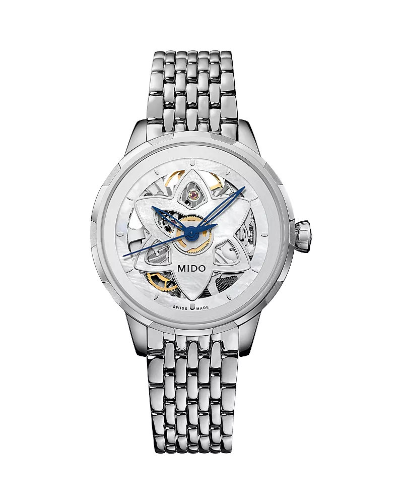 Mido Rainflower Blossom Skeleton Automatic Watch, 34mm