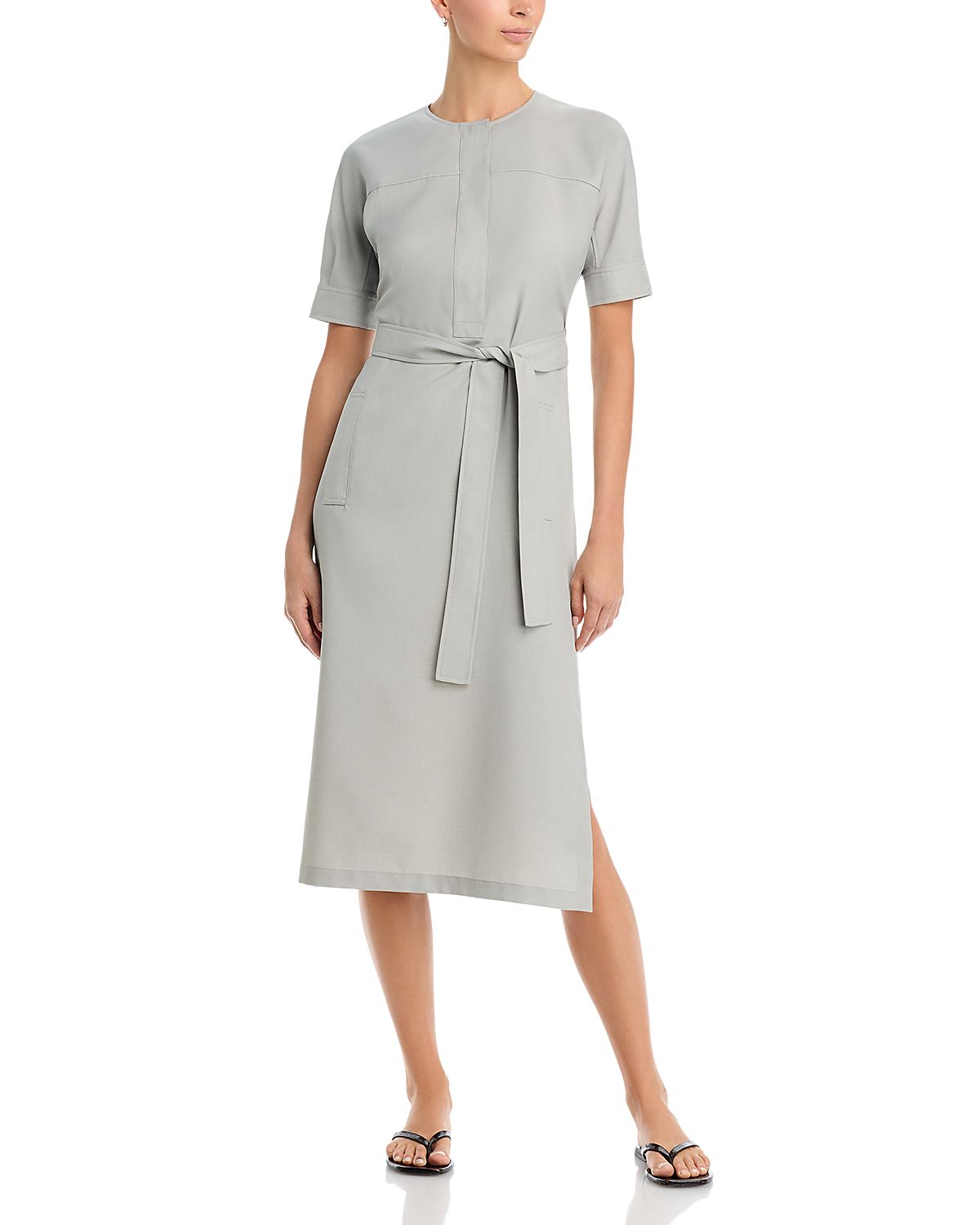 Theory Belted Short Sleeve Dress