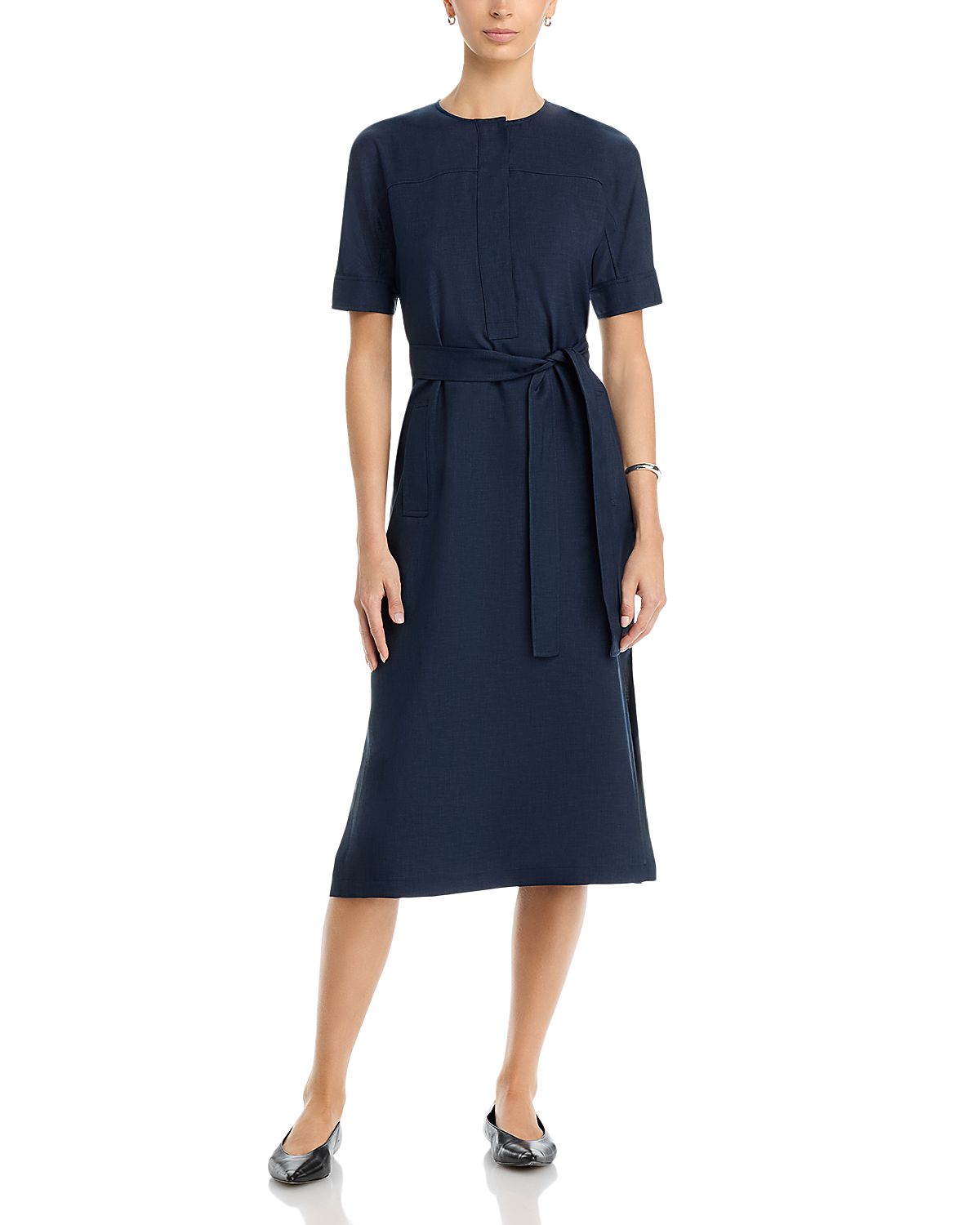 Theory Belted Short Sleeve Dress