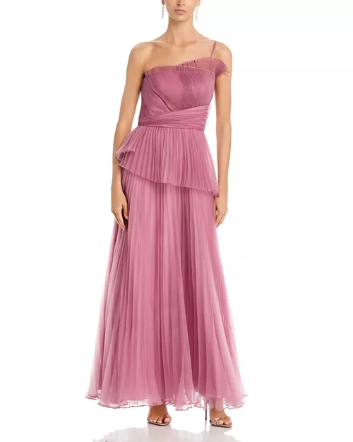 Delphine Pleated Organza Gown