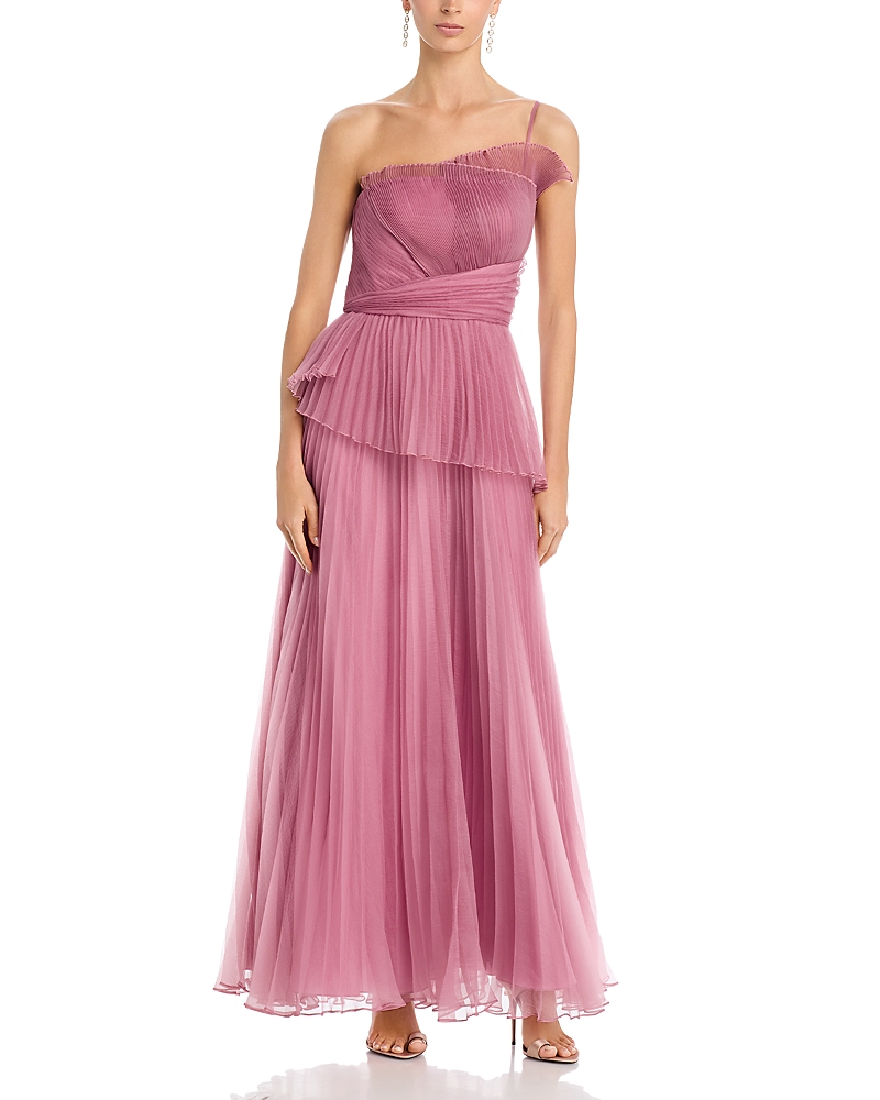 Theia Delphine Pleated Organza Gown