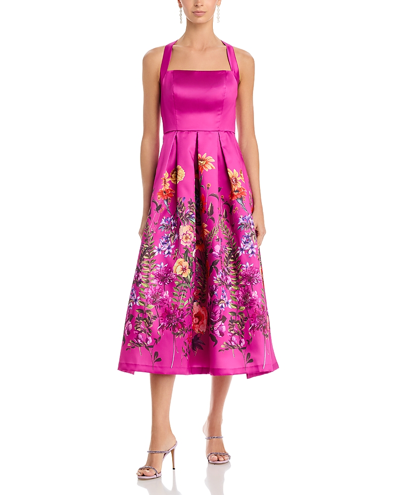 Eliza J Square Neck Pleated Dress