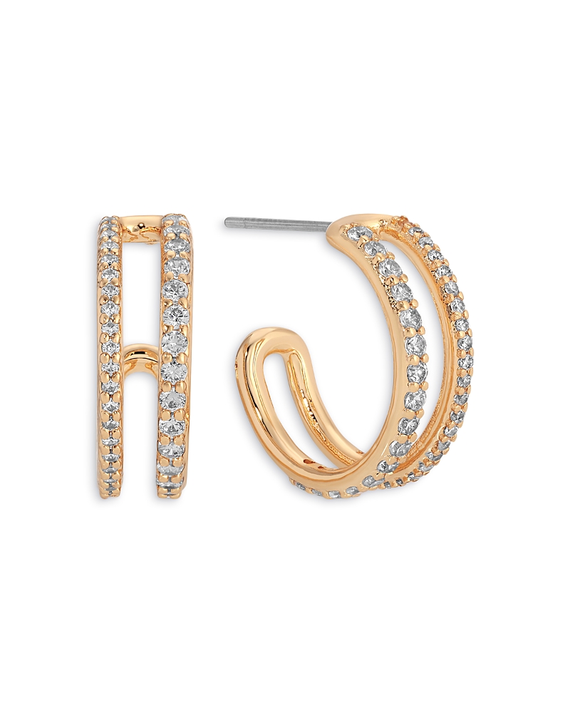 Ettika Double Up Crystal Hoop Earrings