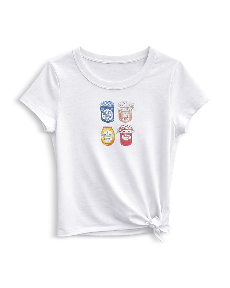KatieJnyc Girls' Tween Jam Jar Graphic Knotted Tee - Big Kid