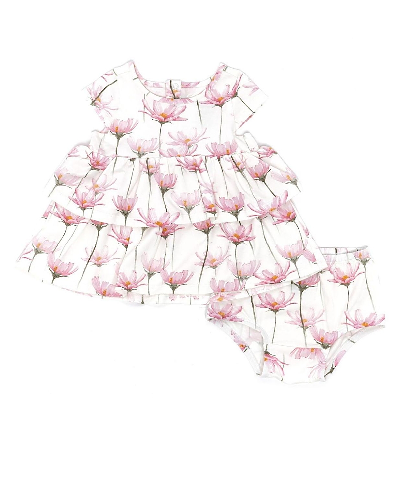 Norani Girls' Organic Layered Dress With Matching Bloomers - Baby, Little Kid In Multi