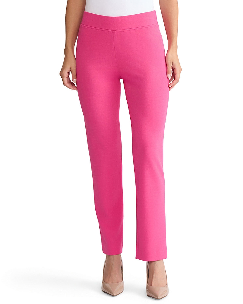 Ming Wang Stretch Deco Crepe Straight Leg Pants