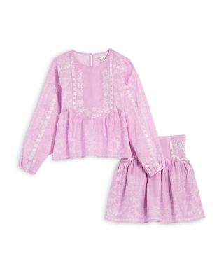 Girls' Long Sleeved Embroidered Top & Skirt, Little Kid, Big Kid - Exclusive