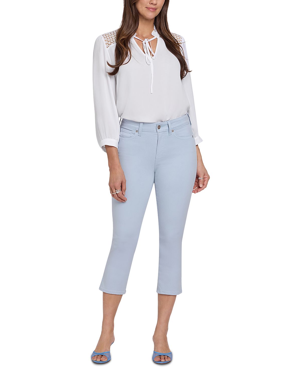 Nydj Chloe High Rise Capri Side Slit Jeans