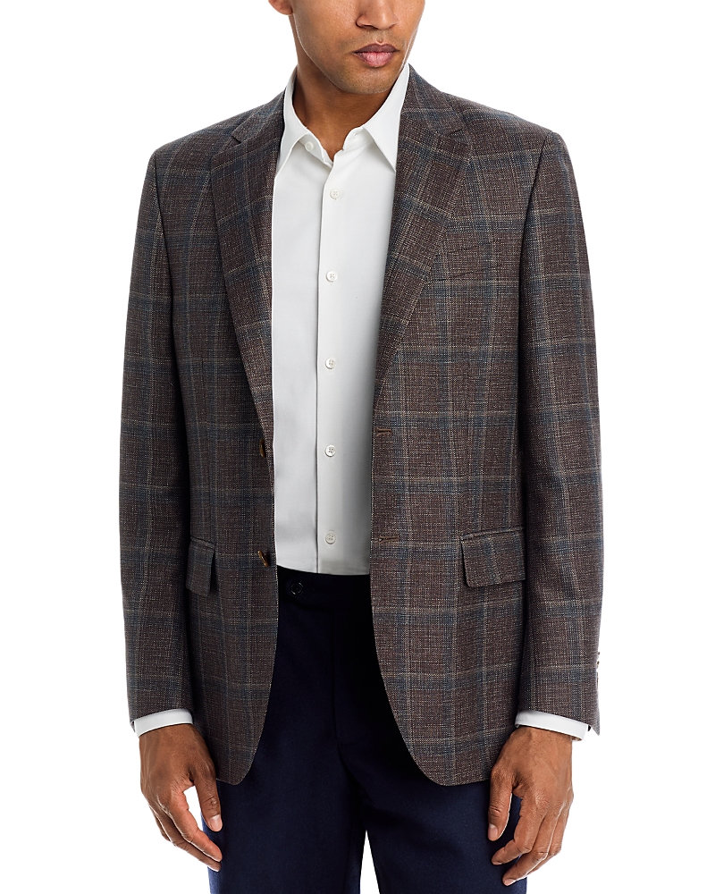 Peter Millar Flynn Classic Fit Hopsack Plaid Sport Coat
