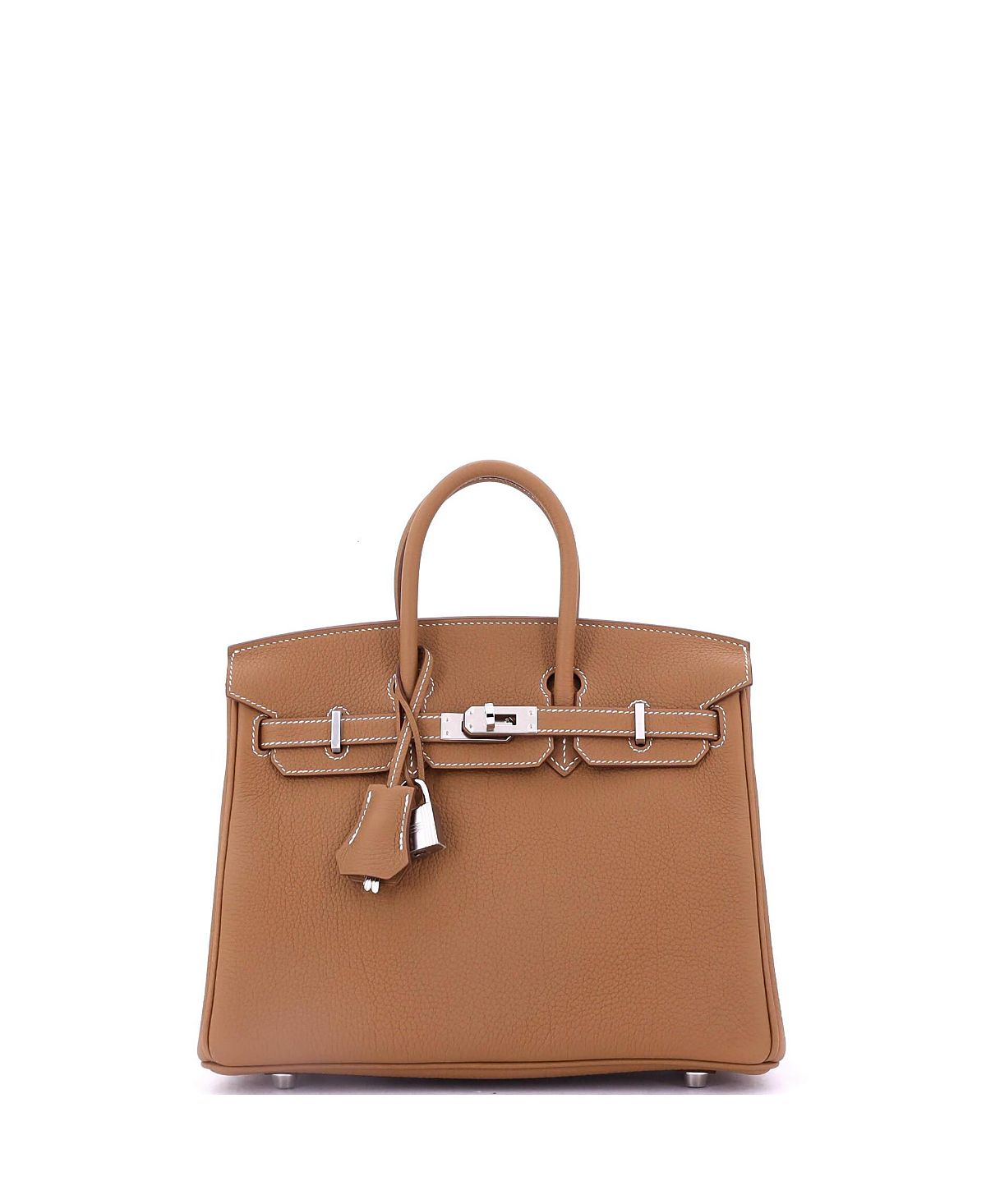 Pre-Owned HERMES Birkin 25 Handbag Brown Togo with Palladium Hardware