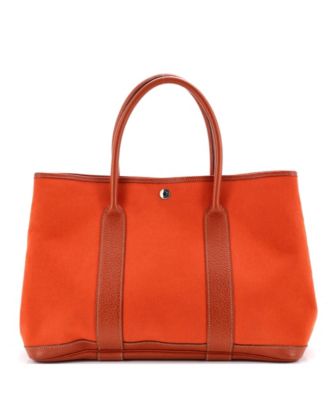 36 Garden Party Tote Toile and Leather
