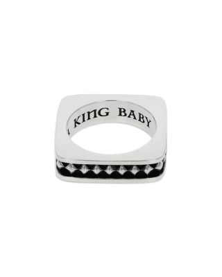 Sterling Silver High Roller Club Diamond Suit Square Stack Ring