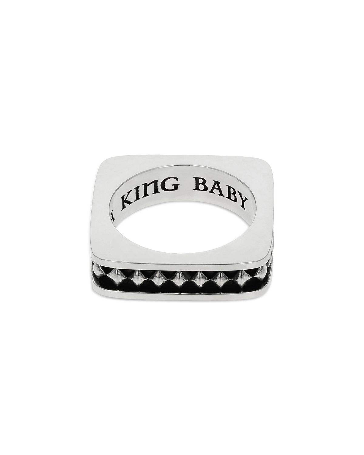 King Baby Studio Sterling Silver High Roller Club Diamond Suit Square Stack Ring