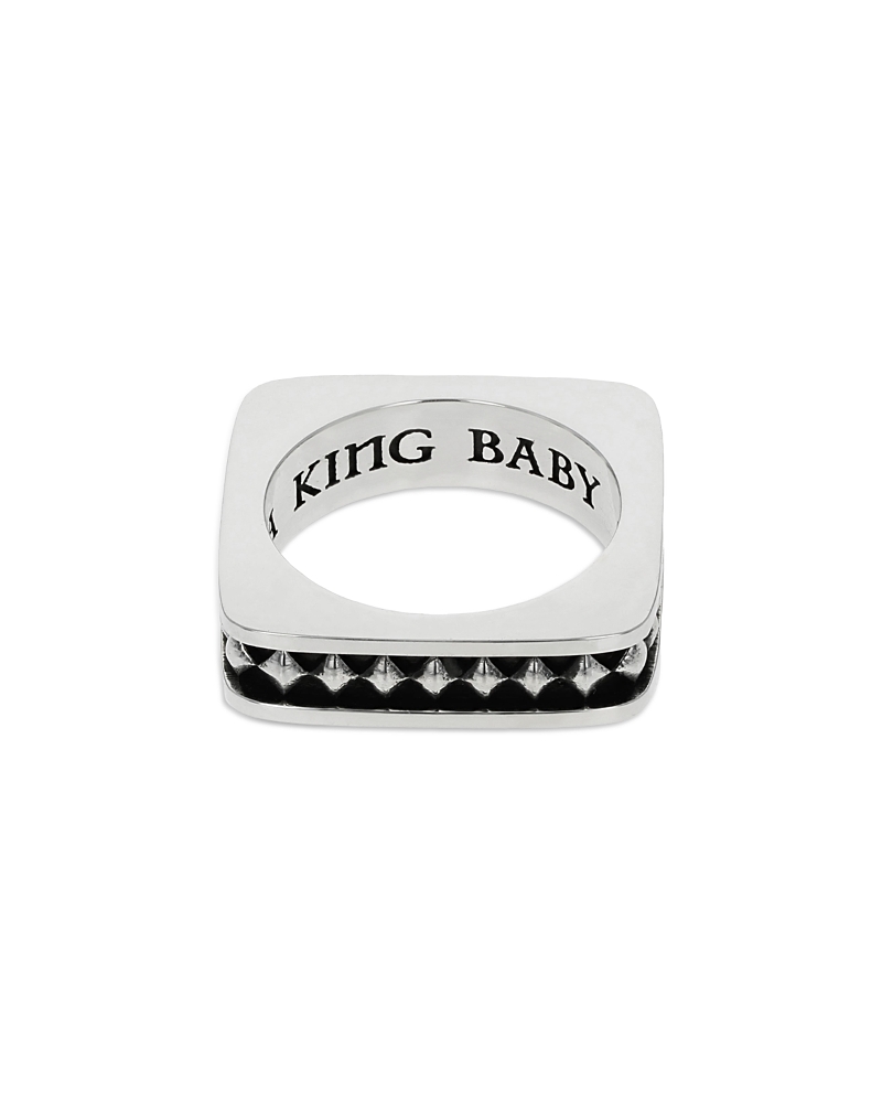 King Baby Studio Sterling Silver High Roller Club Diamond Suit Square Stack Ring