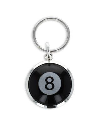 Sterling Silver High Roller Club Etched Onyx Eight Ball Key Chain