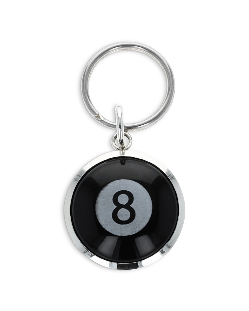King Baby Studio Sterling Silver High Roller Club Etched Onyx Eight Ball Key Chain