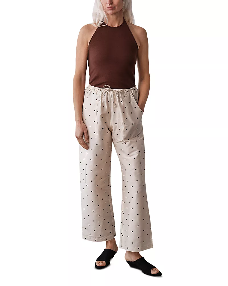 Donni The Taffeta Silk Drawstring Cargo Pants