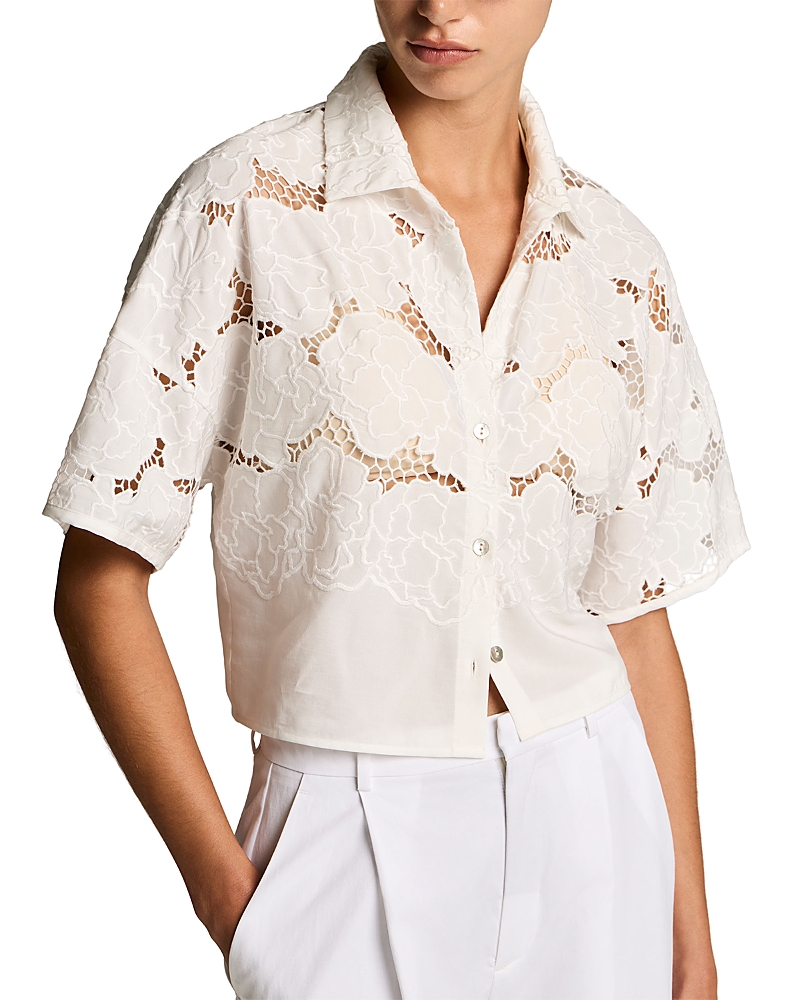 Vince Crop Lace Top
