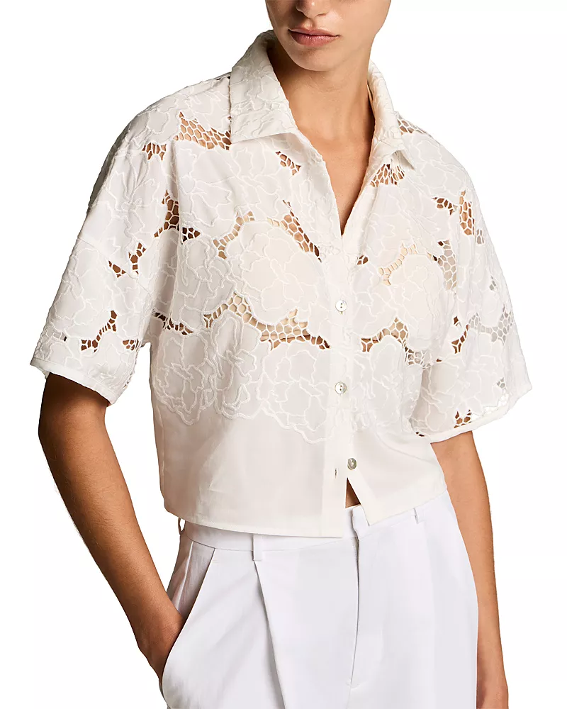 Vince Crop Lace Top