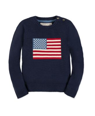 Girls' Organic Crew Neck Flag Sweater - Little Kid, Big Kid