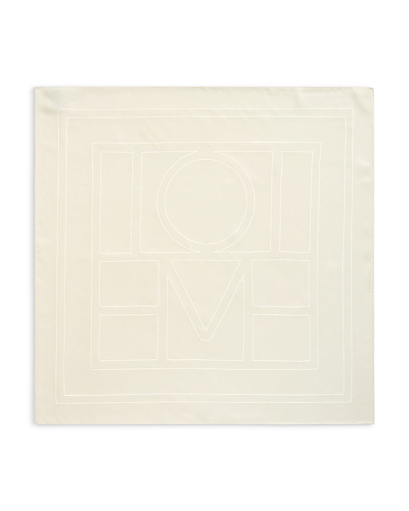 Toteme Embroidered Monogram Silk Scarf