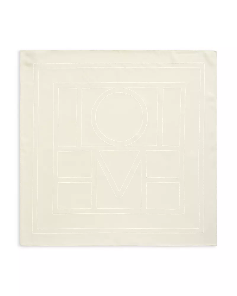 Toteme Embroidered Monogram Silk Scarf
