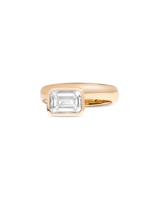 Luxe Collection Certified Lab Grown Diamond Emerald Cut Solitaire Ring in 14K Yellow Gold, 2.04 tcw