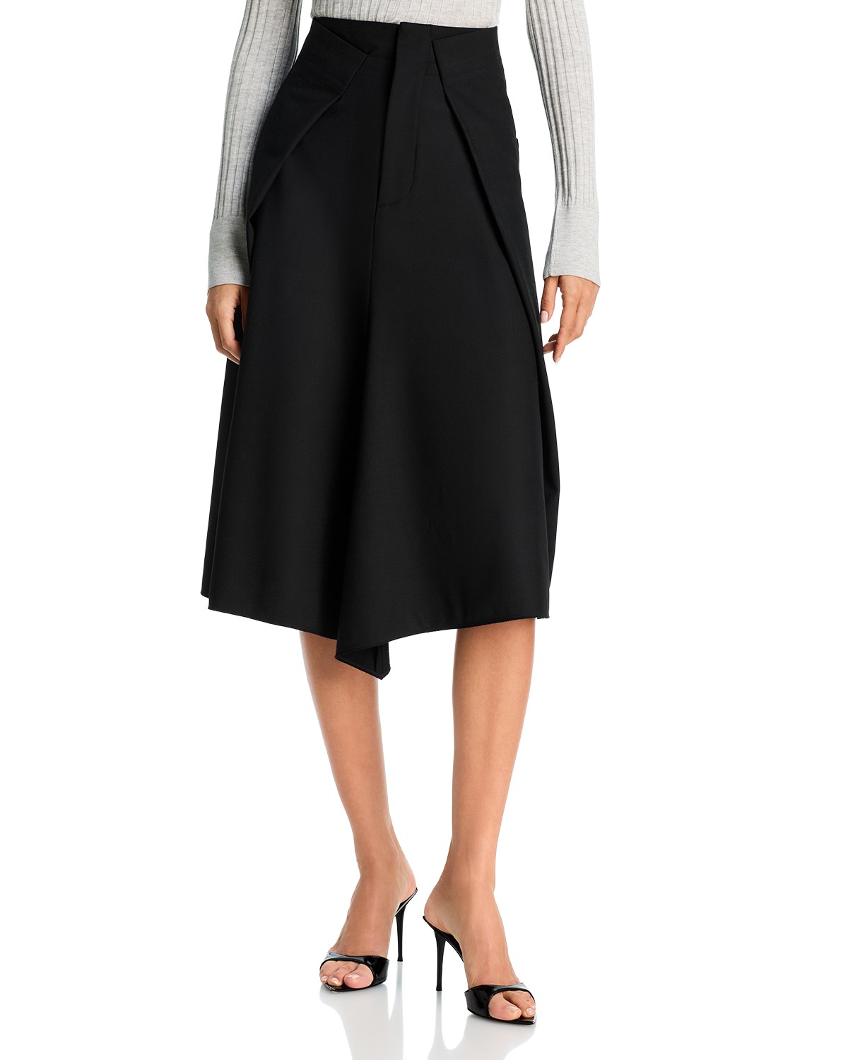 Victoria Beckham Tailored Midi Skirt in Black
