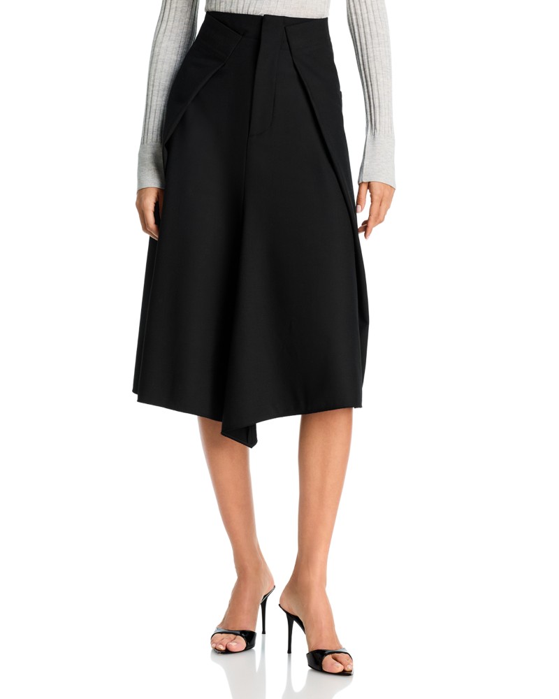 Victoria Beckham Tailored Midi Skirt in Black