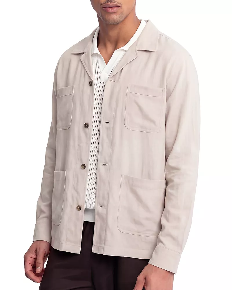 Auto-reply Linen Patch Pocket Overshirt