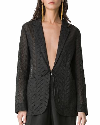 Embroidered Tie Closure Jacket