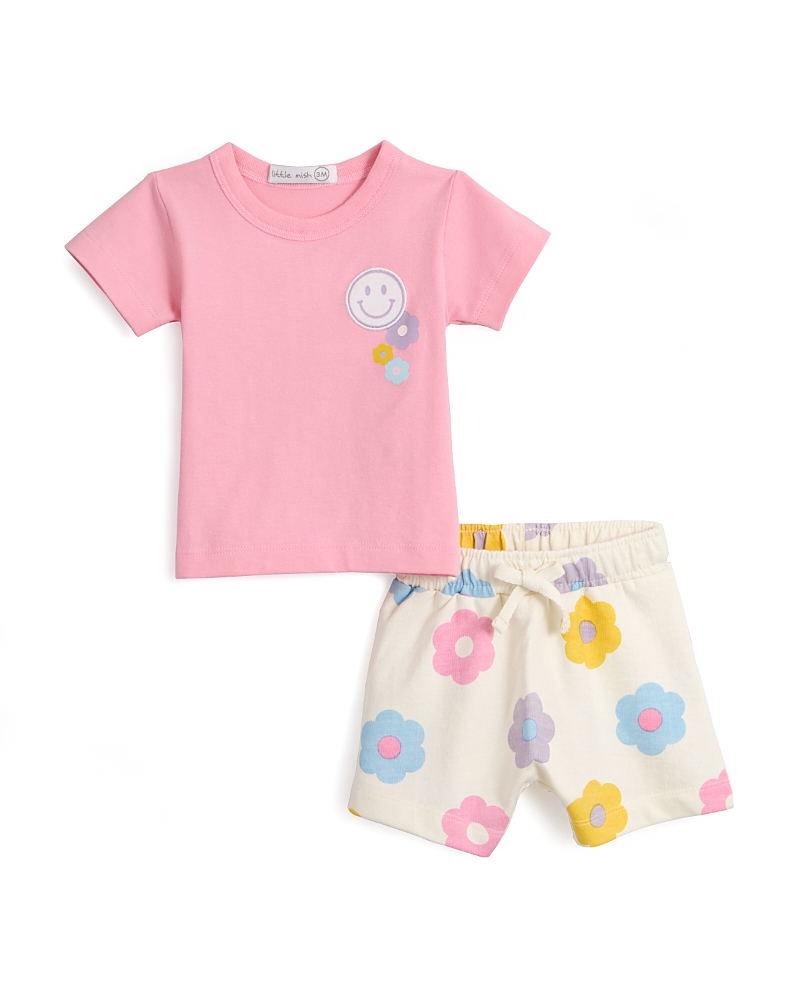Little Mish Girls' Daisy Tee & Shorts Set - Baby