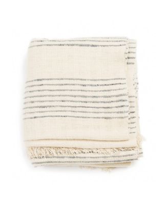 Silica Chalk Stripes Pattern Soft Handwoven Merino Throw