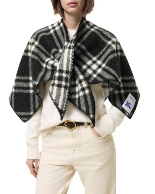 Rydal Check Wool Scarf Capelet