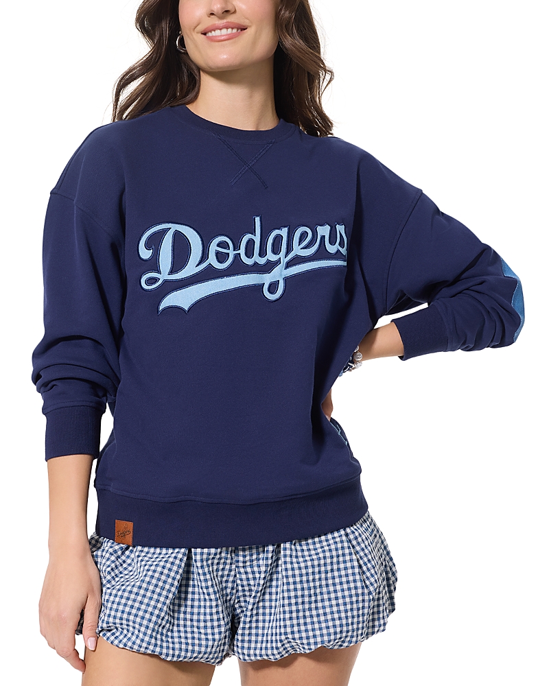 Terez Denim Patch Crewneck Sweatshirt