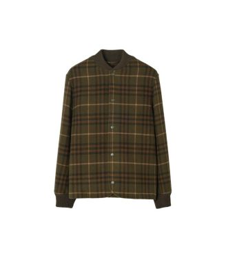  Check Wool Cashmere Bomber Jacket