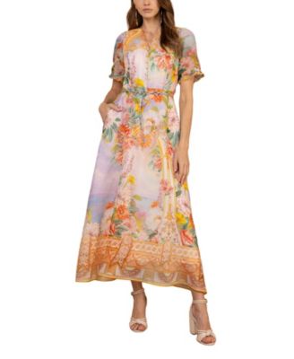  Cyrilla Linen Organza Maxi Dress