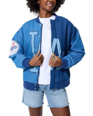Denim Blocked Bomber Jacket