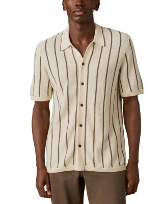 Cotton Cashmere Short Sleeve Sweater Shirt