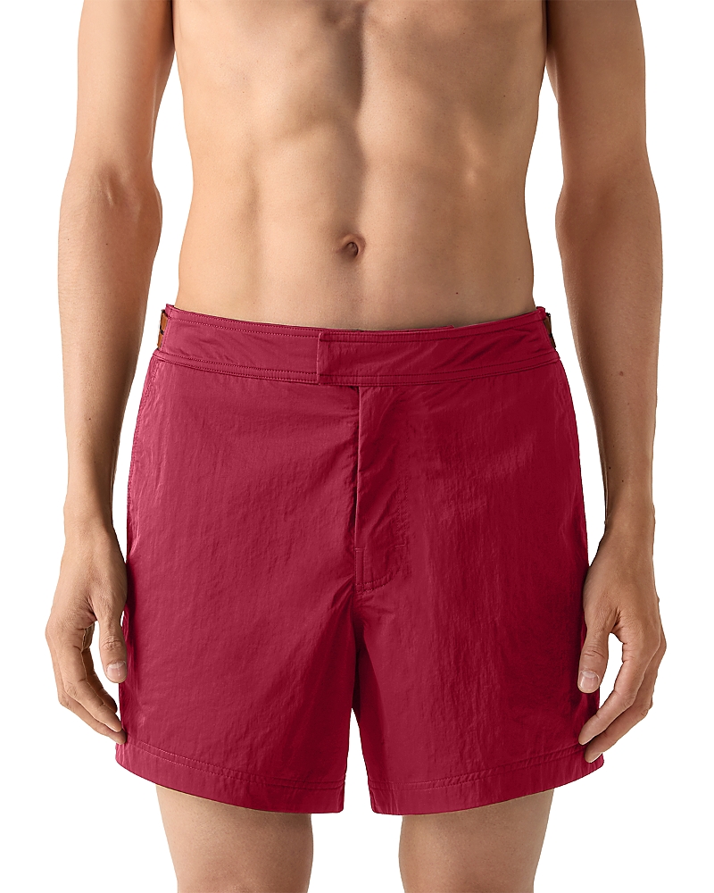 Zegna Road Brand Mark Rio Swim Trunks In Pink