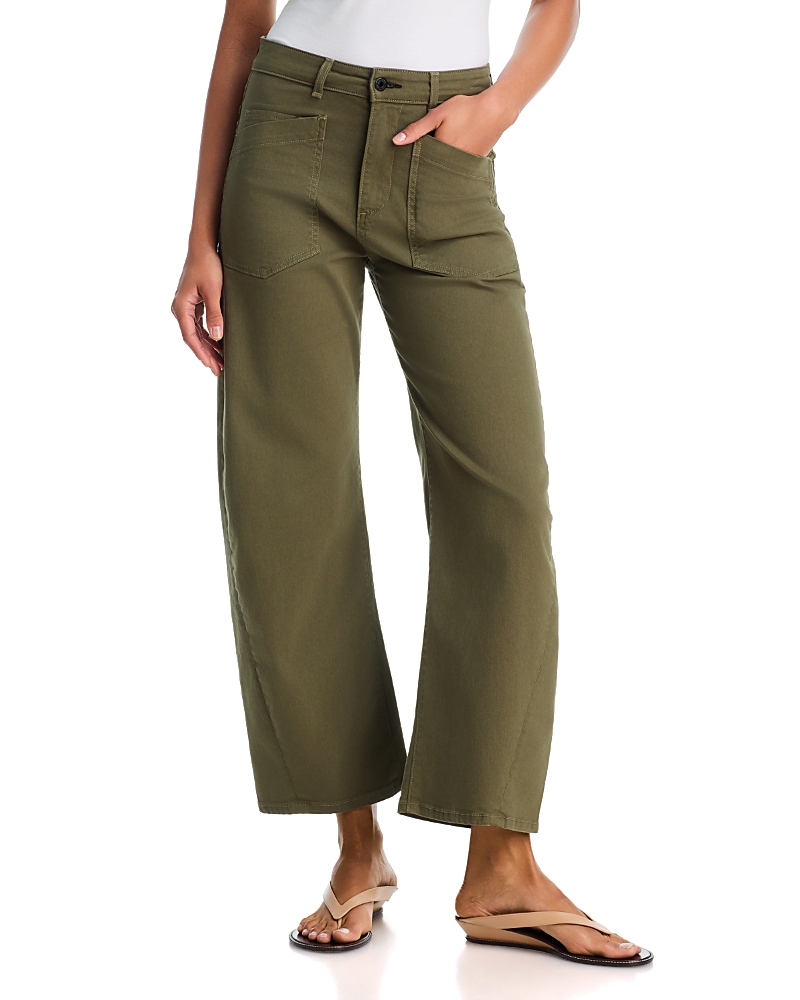 Askk Ny Twisted High Rise Barrel Leg Jeans in Safari