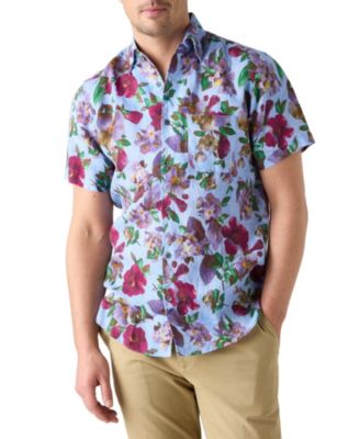  Morgan Printed Floral Linen Short Sleeve Shirt