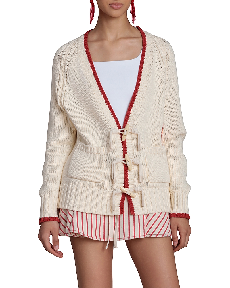 Avec Les Filles Lobster Intarsia Toggle Cardigan