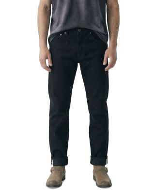 Slim Straight Selvedge Raw 33" Jeans in Black