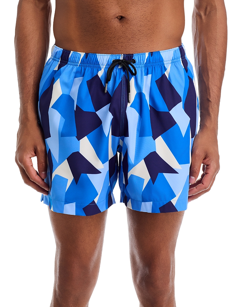Yuasa Menswear Printed Mosaic 5 Swim Trunks