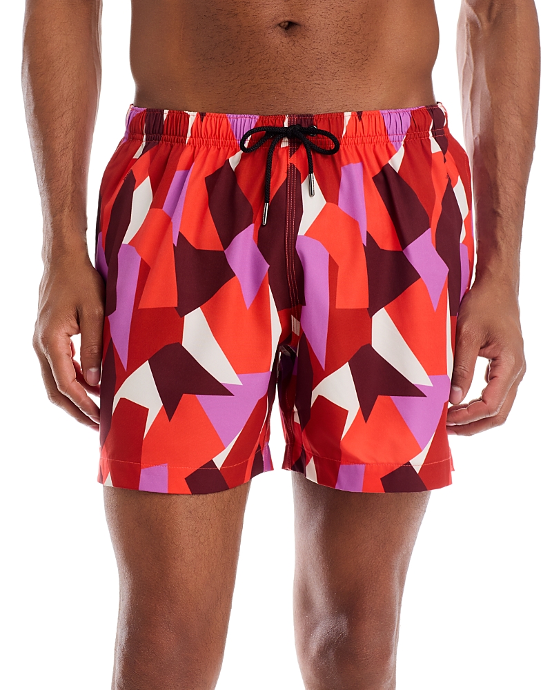 Yuasa Menswear Printed Mosaic 5 Swim Trunks