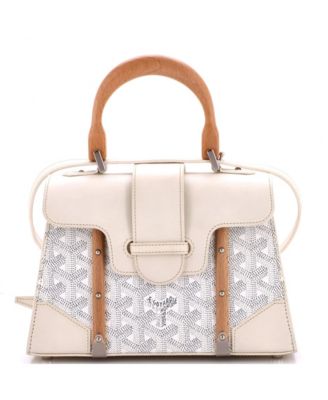  Mini Structured Saigon Top Handle Bag Coated Canvas with Leather