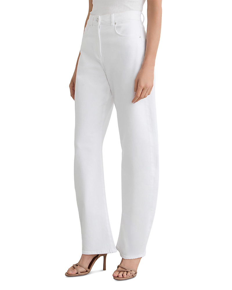 Reiss Sabel High Rise Barrel Leg Jeans in White