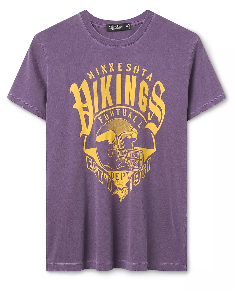 Junk Food Clothing Women's Minnesota Vikings Gridiron Vintage Tee