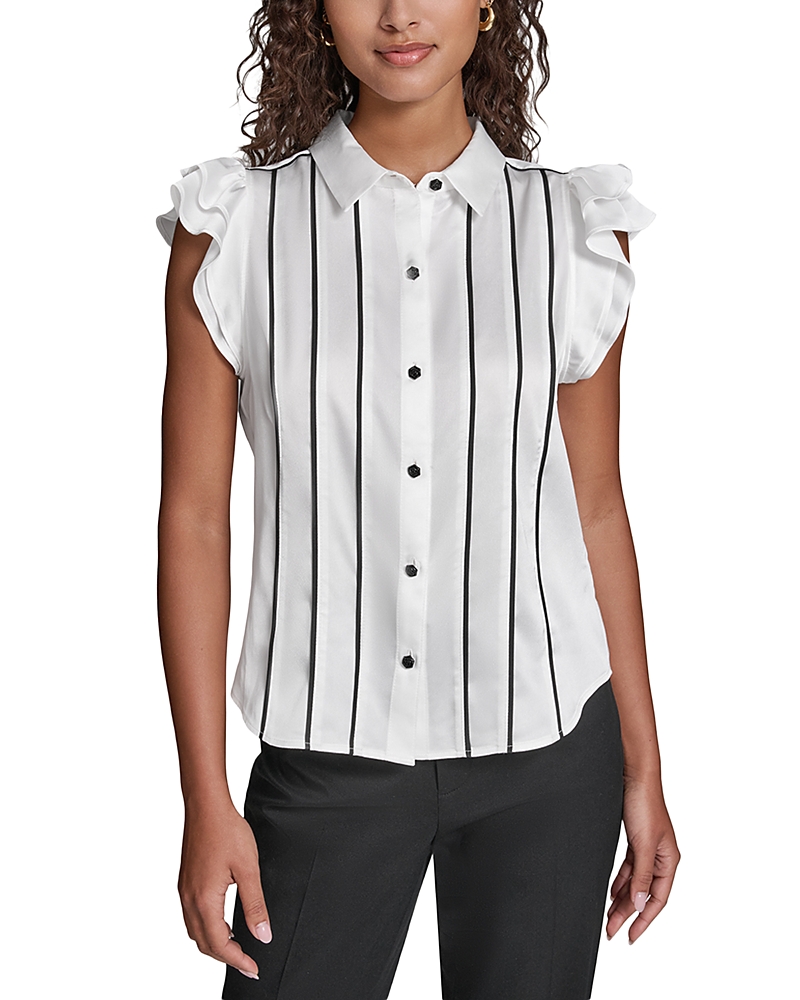 Karl Lagerfeld Paris Ruffle Sleeve Blouse